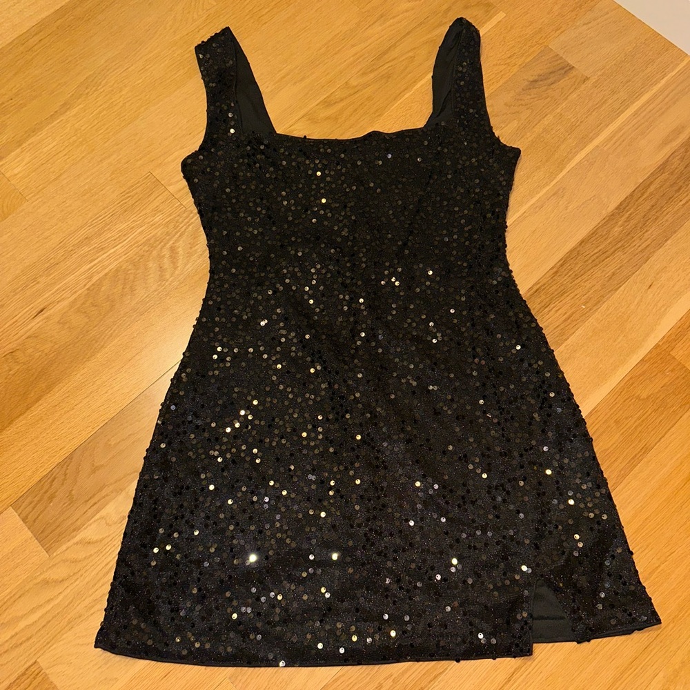 SHEIN Black Sequin Mini Dress